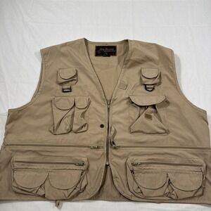 VEST FISHING UTILITY🎣 Rio Bravo  Mens XXL 2XL 🐟 TAN OUTDOORS